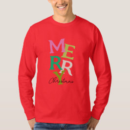 Camiseta Feliz Navidad moderna y brillante festividad