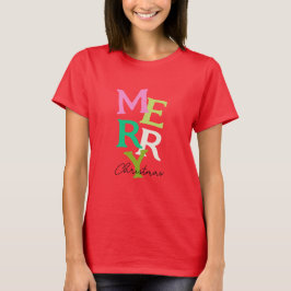 Camiseta Feliz Navidad moderna y brillante festividad