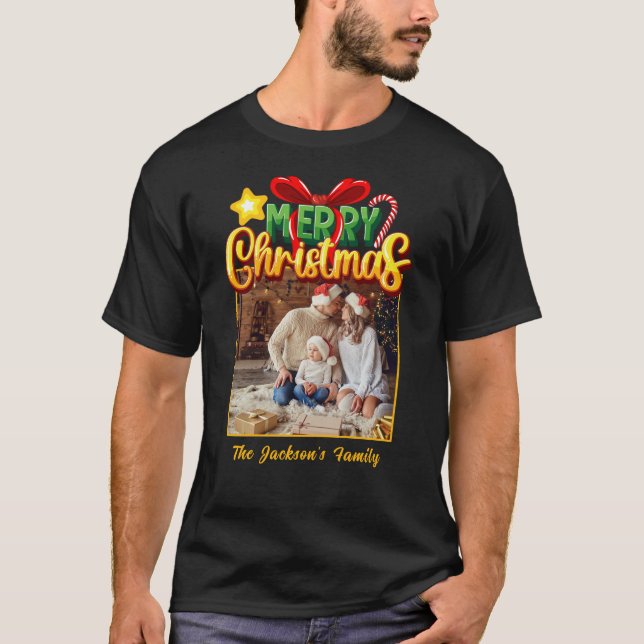 Camiseta Feliz Navidad moderna y simple foto (Anverso)