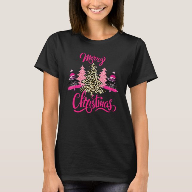 Camiseta Feliz Navidad mujeres Chicas Navidades de árbol ro (Anverso)
