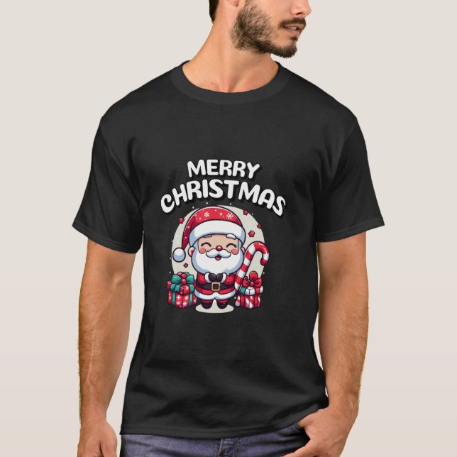 Camiseta Feliz Navidad Mujeres Hombres Niños Cuidan Santa C (Anverso)