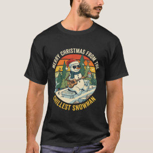 Camiseta Feliz Navidad Muñeco de Nieve Más Relajado Gafas d