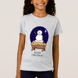 Camiseta Feliz Navidad Natividad Niño Jesús Snowman