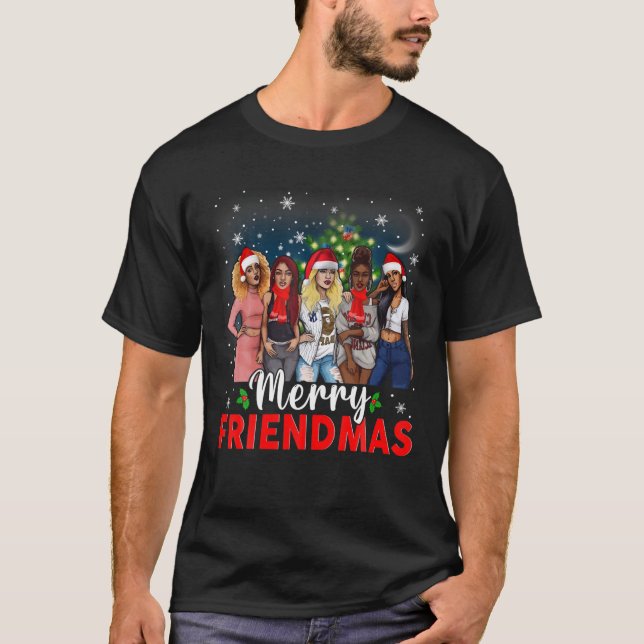Camiseta Feliz Navidad Navidad Afro Africano Negro Orgullo  (Anverso)