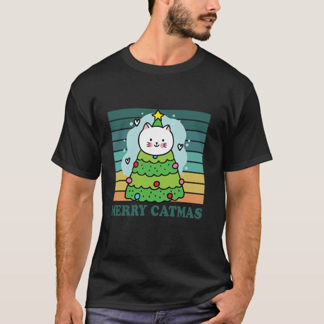 Camiseta Feliz Navidad Navidad Divertido gato virgen Navida (Anverso)