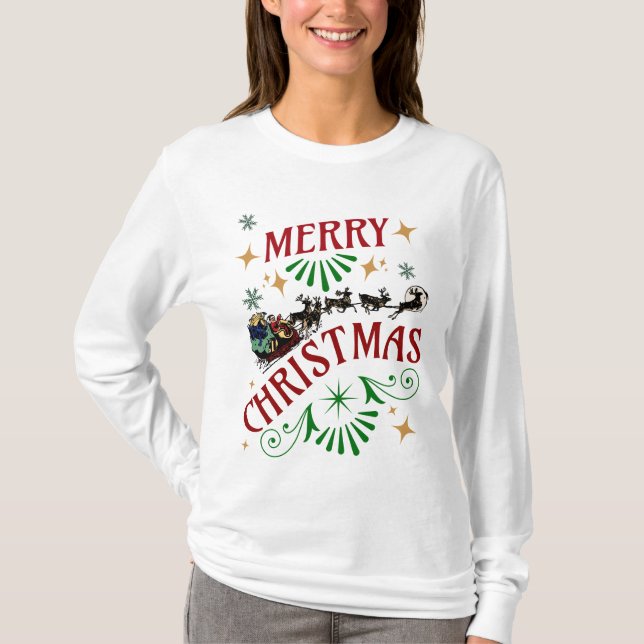 Camiseta Feliz Navidad Navidad Santa T-Shirt (Anverso)