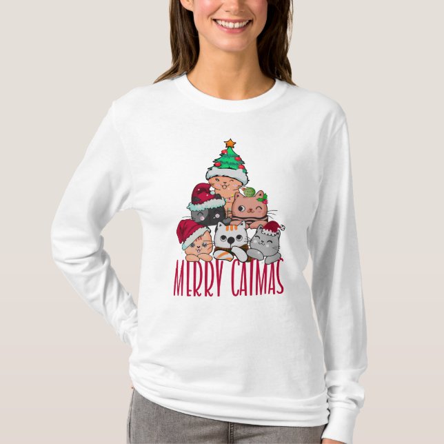 Camiseta Feliz Navidad, Navidades de Cat Lover (Anverso)