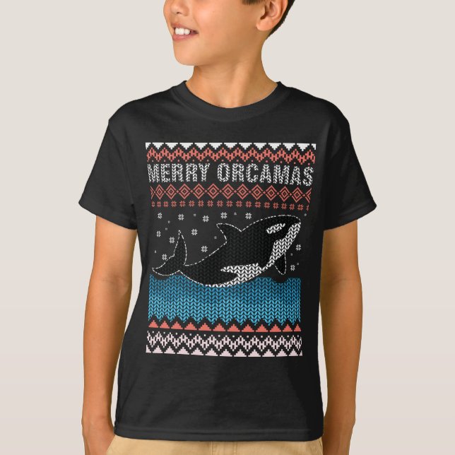 Camiseta Feliz Navidad. Navidades feos de ballena asesina d (Anverso)