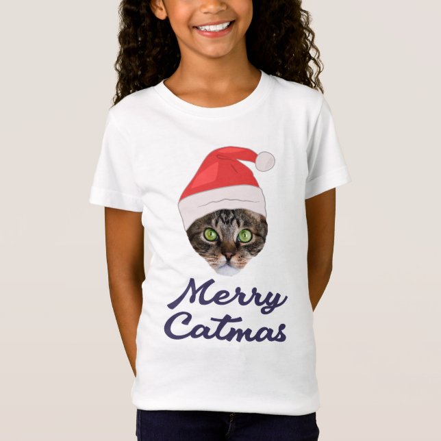 Camiseta Feliz Navidad, Navidades Invitación a Gato Santa h (Anverso)