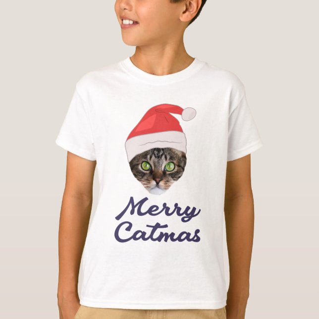 Camiseta Feliz Navidad, Navidades Invitación a Gato Santa h (Anverso)