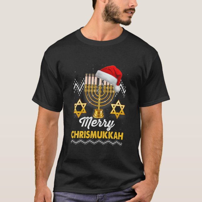 Camiseta Feliz Navidad Navidades judíos de Navidad Hanukkah (Anverso)