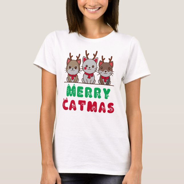 Camiseta Feliz Navidad, Navidades Meowy (Anverso)