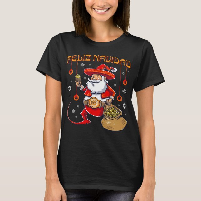 Camiseta Feliz Navidad Navidades mexicanos agricultores (Anverso)