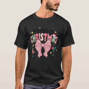 Camiseta Feliz Navidad Navidades rosados Coquette Leopard B