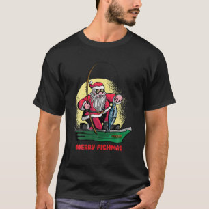 Camiseta Feliz Navidad, navideño pescador Santa Navidad Paj