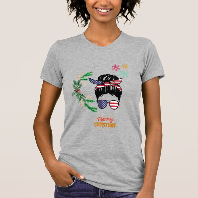 Camiseta Feliz navidad norteamericana (Anverso)
