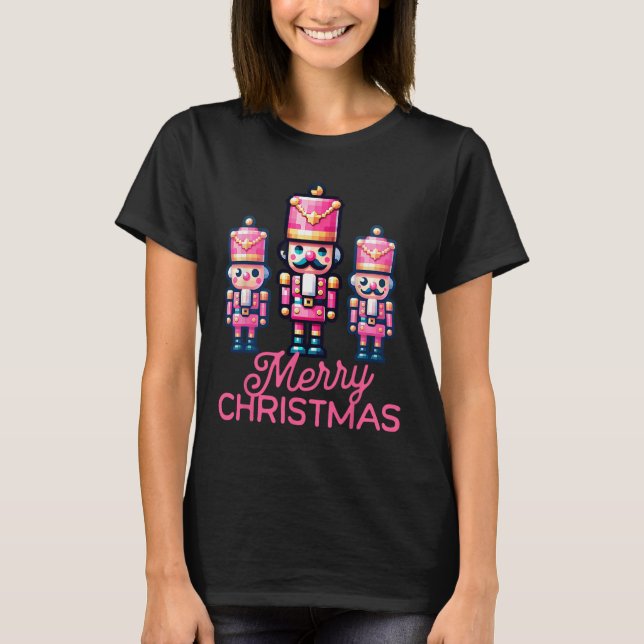 Camiseta Feliz navidad, nutcracker, cuestas navideñas famil (Anverso)
