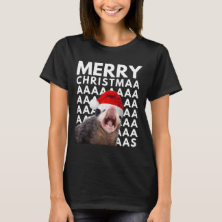 Camiseta Feliz Navidad, Opossum gritando Diversión Hombres
