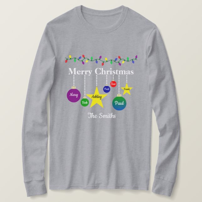 Camiseta Feliz Navidad Ornament T-Shirt personalizable (Anverso del diseño)