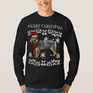 Camiseta Feliz Navidad Ornamento de ganado australiano Perr