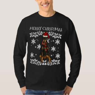 Camiseta Feliz Navidad Ornamento Doberman Pinscher Xmas Sa