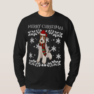 Camiseta Feliz Navidad Ornamento Wire Fox Terrier Navidad S