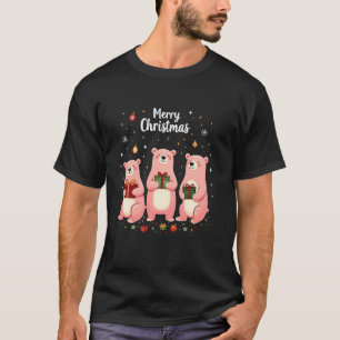 Camiseta Feliz Navidad oso polar Santa Hat Claus Animal