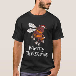 Camiseta Feliz Navidad Pajamas Bee Santas Gorra Beekeeper B