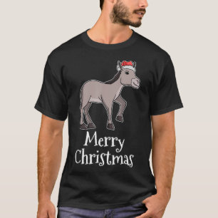 Camiseta Feliz Navidad Pajamas Donkey Santas Gorra regalo D