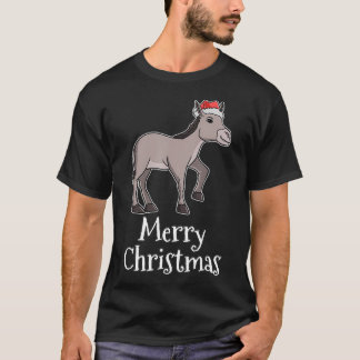 Camiseta Feliz Navidad Pajamas Donkey Santas Gorra regalo D