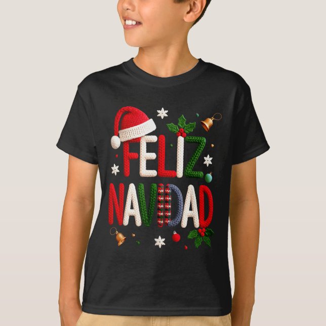 Camiseta Feliz Navidad Pajamas Spanish Mexican Christmas Bo (Anverso)