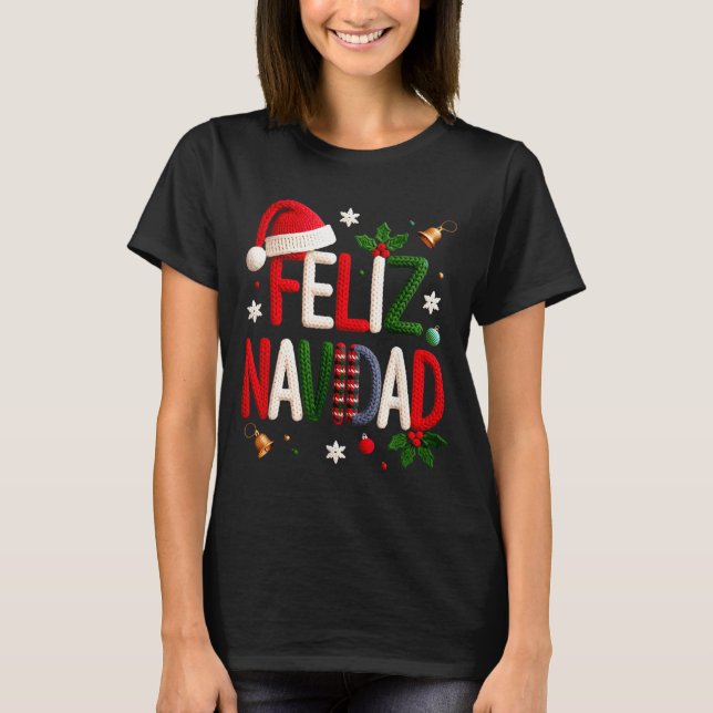Camiseta Feliz Navidad Pajamas Spanish Mexican Christmas Bo (Anverso)