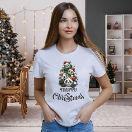 Camiseta Feliz Navidad Panda (camiseta familiar)