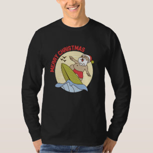 Camiseta Feliz Navidad Papá Noel Surfing Funny Vac