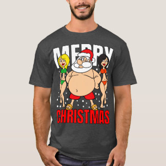 Camiseta Feliz Navidad Papá Noel Troncos de natación