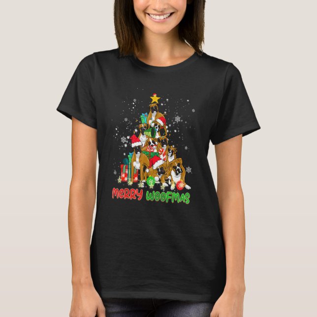 Camiseta Feliz Navidad Para Boxer Perro (Anverso)