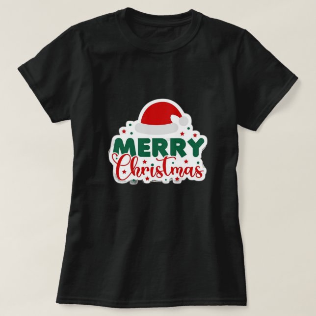 Camiseta feliz navidad para mujer  (Diseño del anverso)