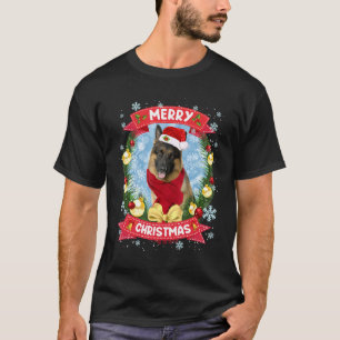 Camiseta Feliz Navidad Pastor Alemán Pastor Santa Funny Xma