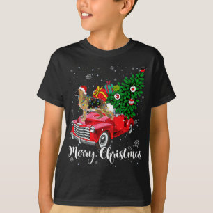 Camiseta Feliz Navidad Pastor Alemán Pastor Santa Light Red