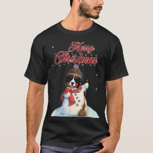 Camiseta Feliz Navidad Pastor Australiano Snowman Dog Lo