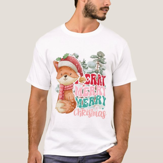 Camiseta Feliz Navidad, Pequeño Fox (Anverso)