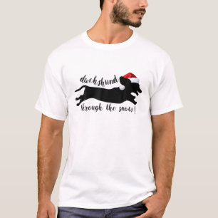 Camiseta Feliz Navidad, Perro Dachshund A Través De La Niev