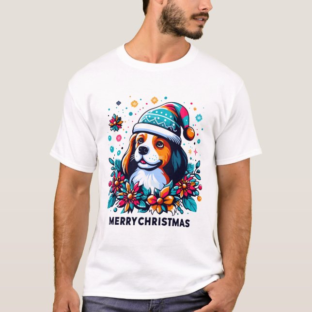 Camiseta Feliz Navidad, perro, divertido (Anverso)