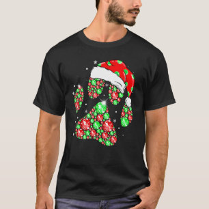 Camiseta Feliz Navidad Perro Patitas Luces Sombrero de Sant