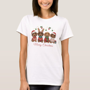 Camiseta Feliz Navidad Perro Salchicha Fiesta