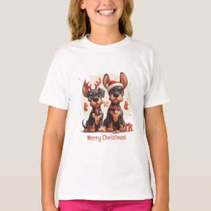 Camiseta Feliz Navidad Perros Dobermann