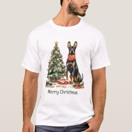 Camiseta Feliz Navidad Perros Dobermann