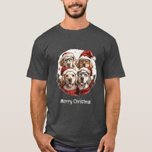 Camiseta Feliz Navidad Perros recuperadores de oro