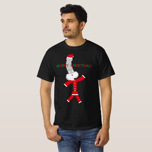 Camiseta Feliz navidad personaje rojo verde santa claus (Anverso completo)