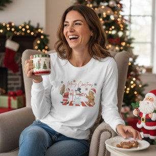 Camiseta Feliz Navidad Personajes Navideños Lindos Santa